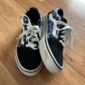 Vans Kids Sneakers with Floral and Black Design
